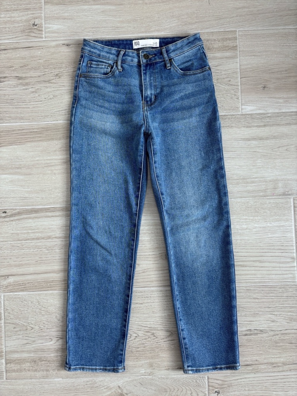 RSQ High Rise Straight Leg Blue Ankle Jeans Size 1, 25 Waist